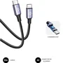 Subblim Cable USB-C a USB-C SUBLIM PLUS SUBCAB-C10002, 100W Carga Rápida PD 3.0 QC 3.0, 480 Mbps, 2m, Nylon Trenzado, Compatible iPhone 15 MacBook Samsung Galaxy S24 S23 Negro